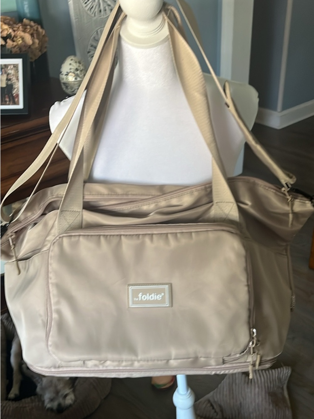 Foldie Neutral Beige Travel Tote Bag for Women